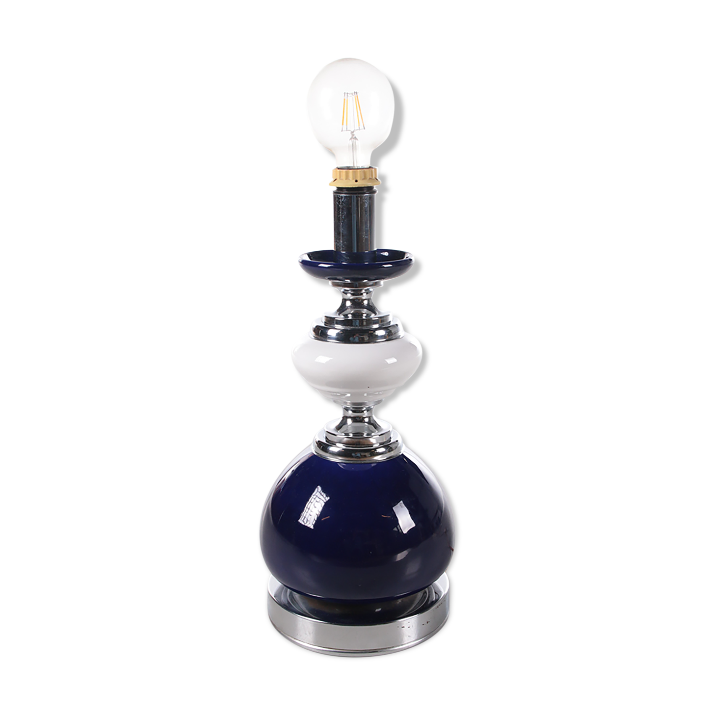 PIed de lampe vintage en verre coloré, années 1960