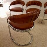 Set of 4 Giotto Stoppino chairs from the 1970s