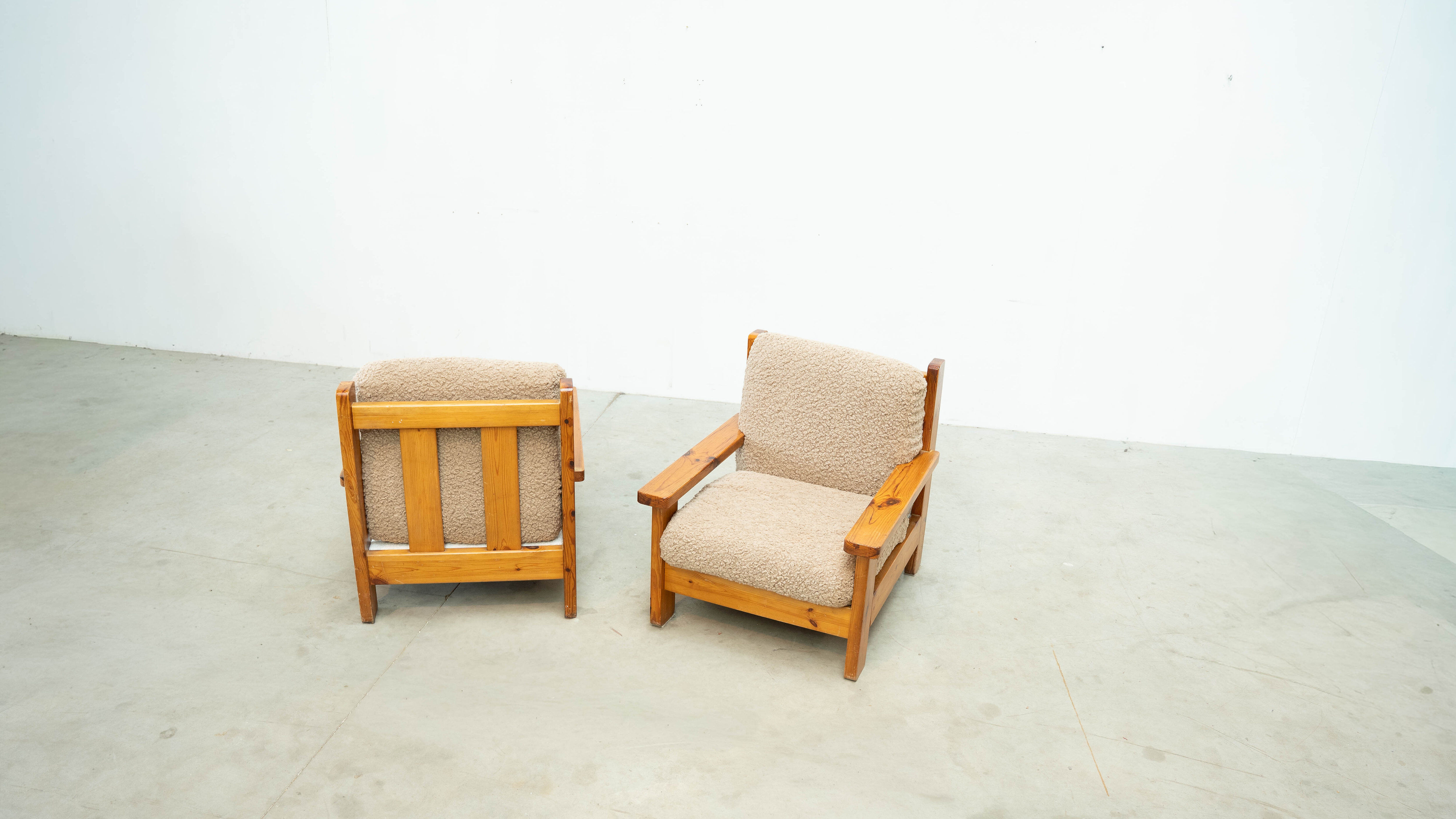 Set of two brutalist lounge chairs