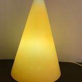 Lampe en verre cône jaune SCE France 1980