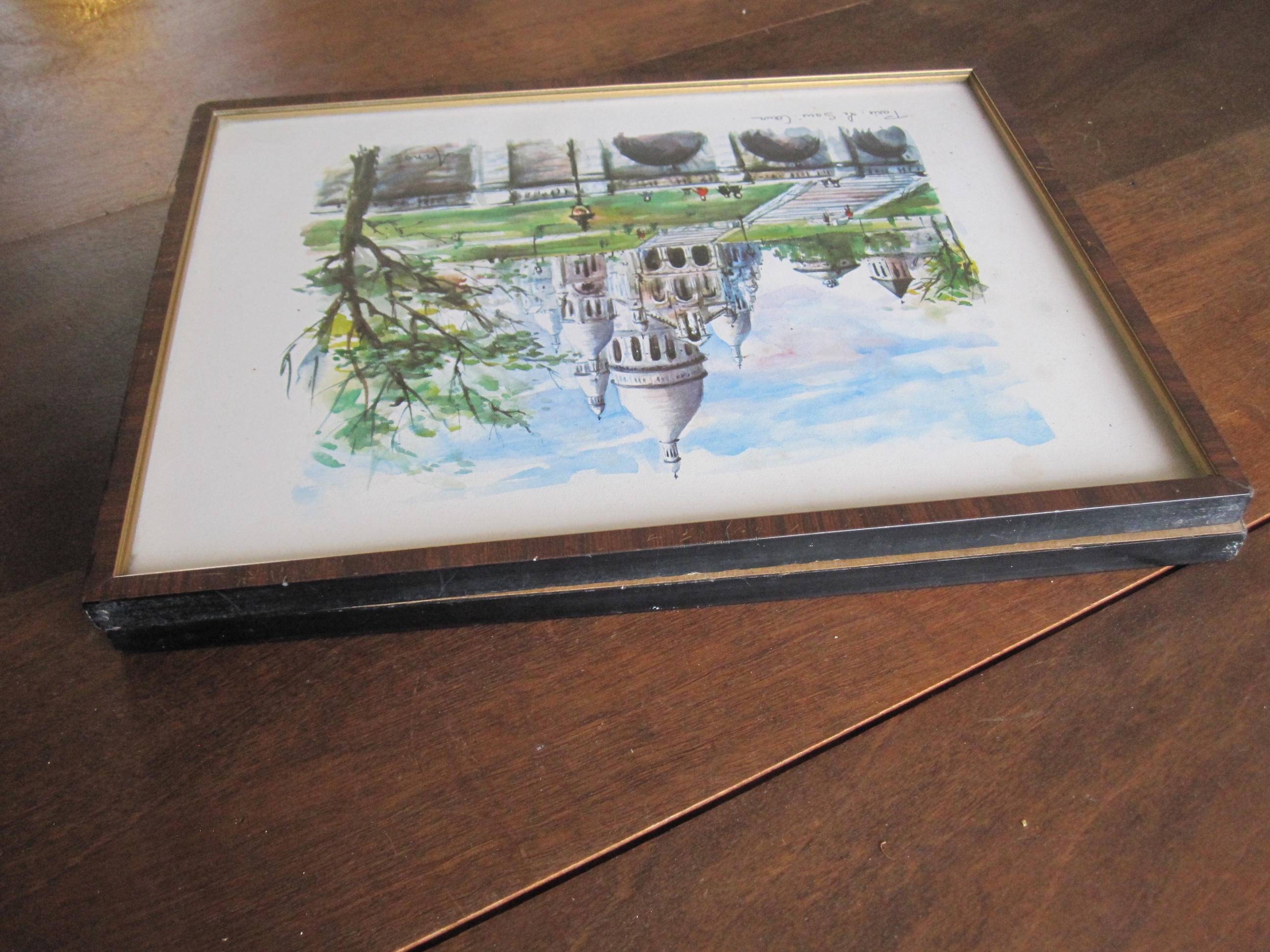 Aquarelle « Paris. Le Sacré-Coeur »  par Arno, 1960