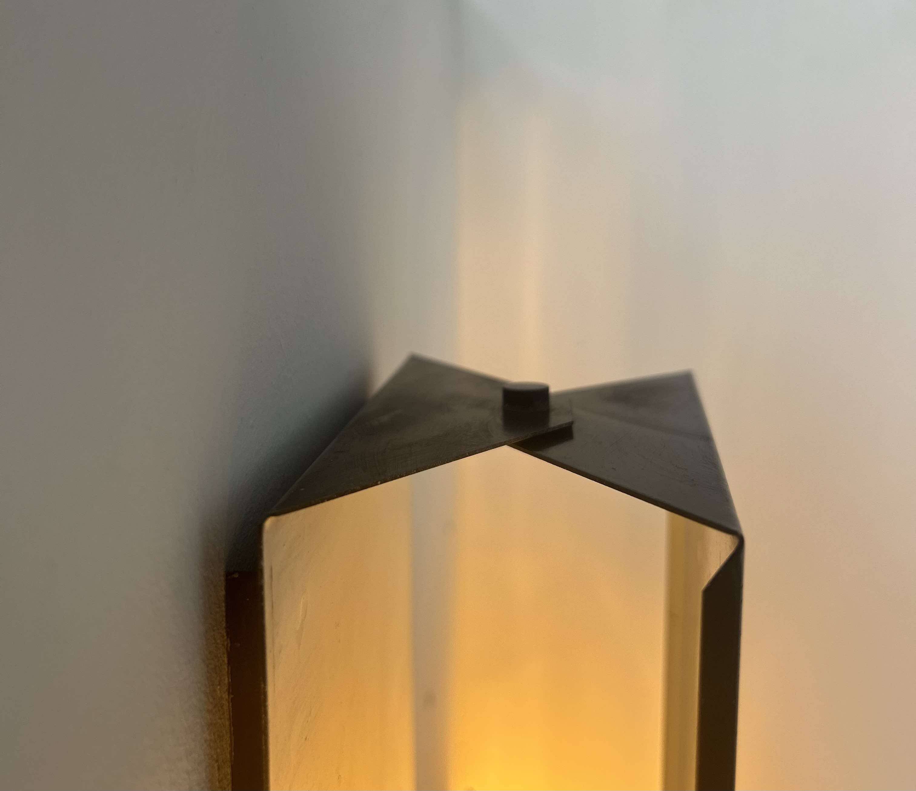 Set of 5 vintage shuttered wall lights, brown, France 1970