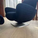 Sofa set + armchair + footrest Jean Prévost – 1970s