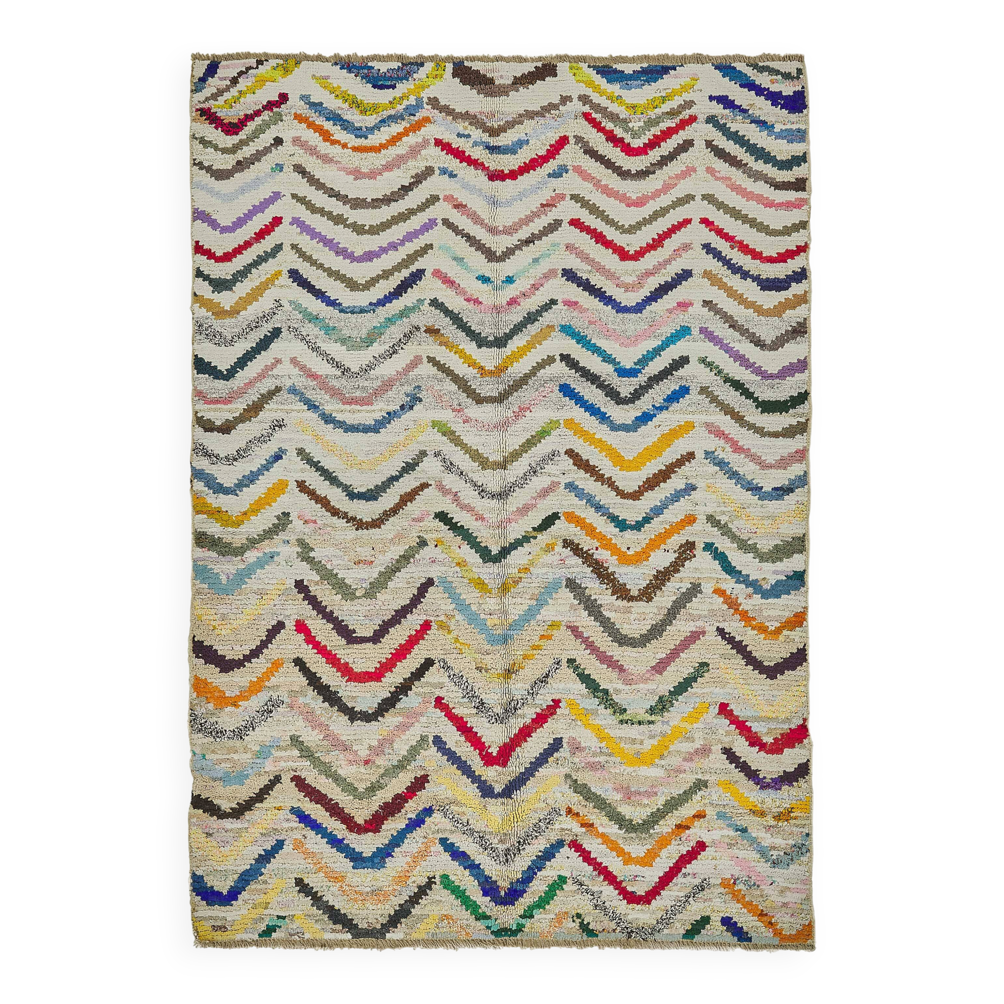 Handwoven Turkish Recycled Boho Rug 163 cm x 234 cm