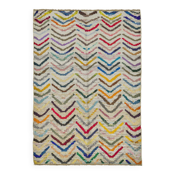 Tapis boho recyclé turc fait main 163 cm x 234 cm
