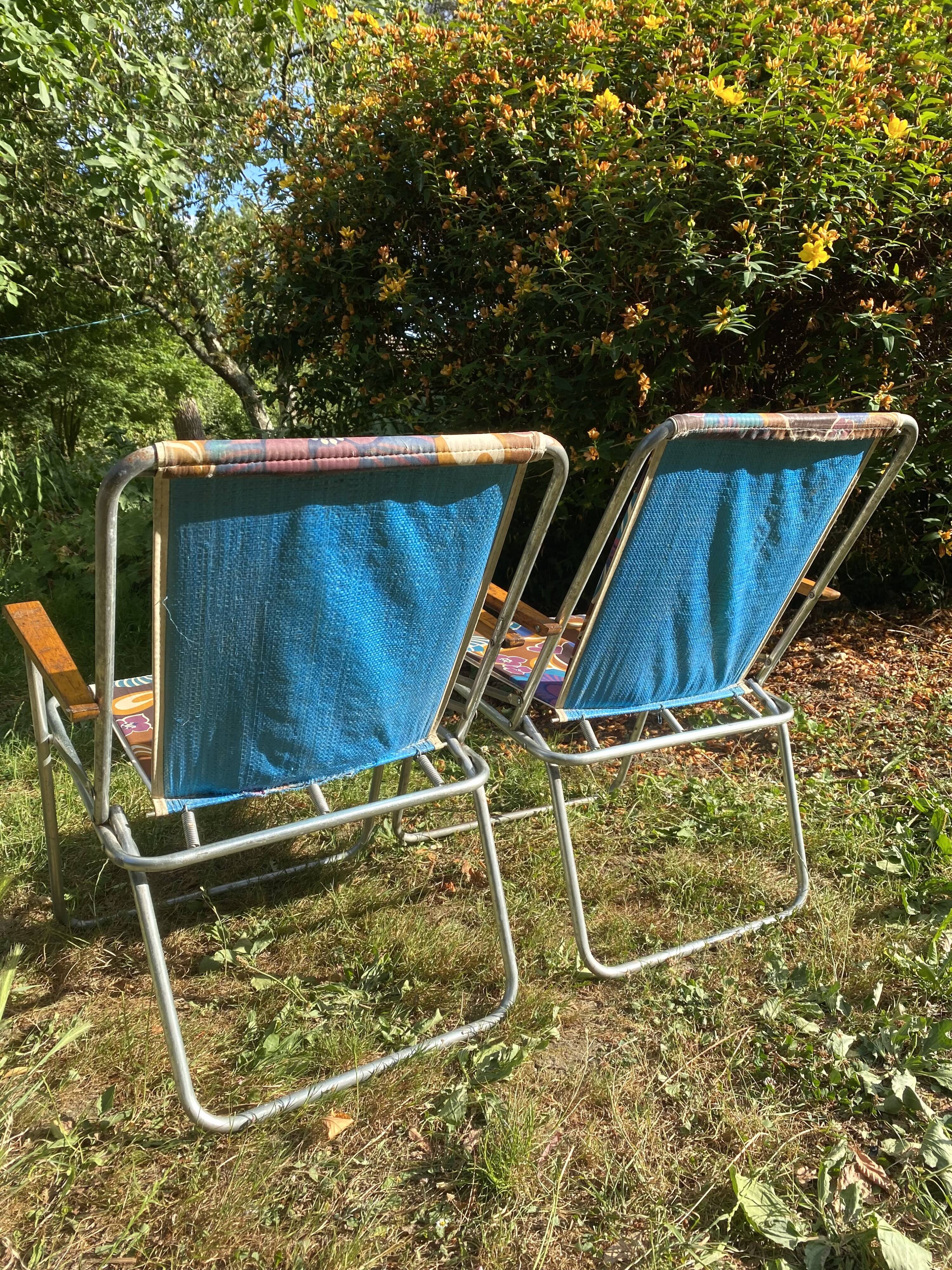 70s folding camping chairs, patio garden chairs