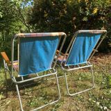Chaises de camping pliantes années 70 , chaises de jardin terrasse