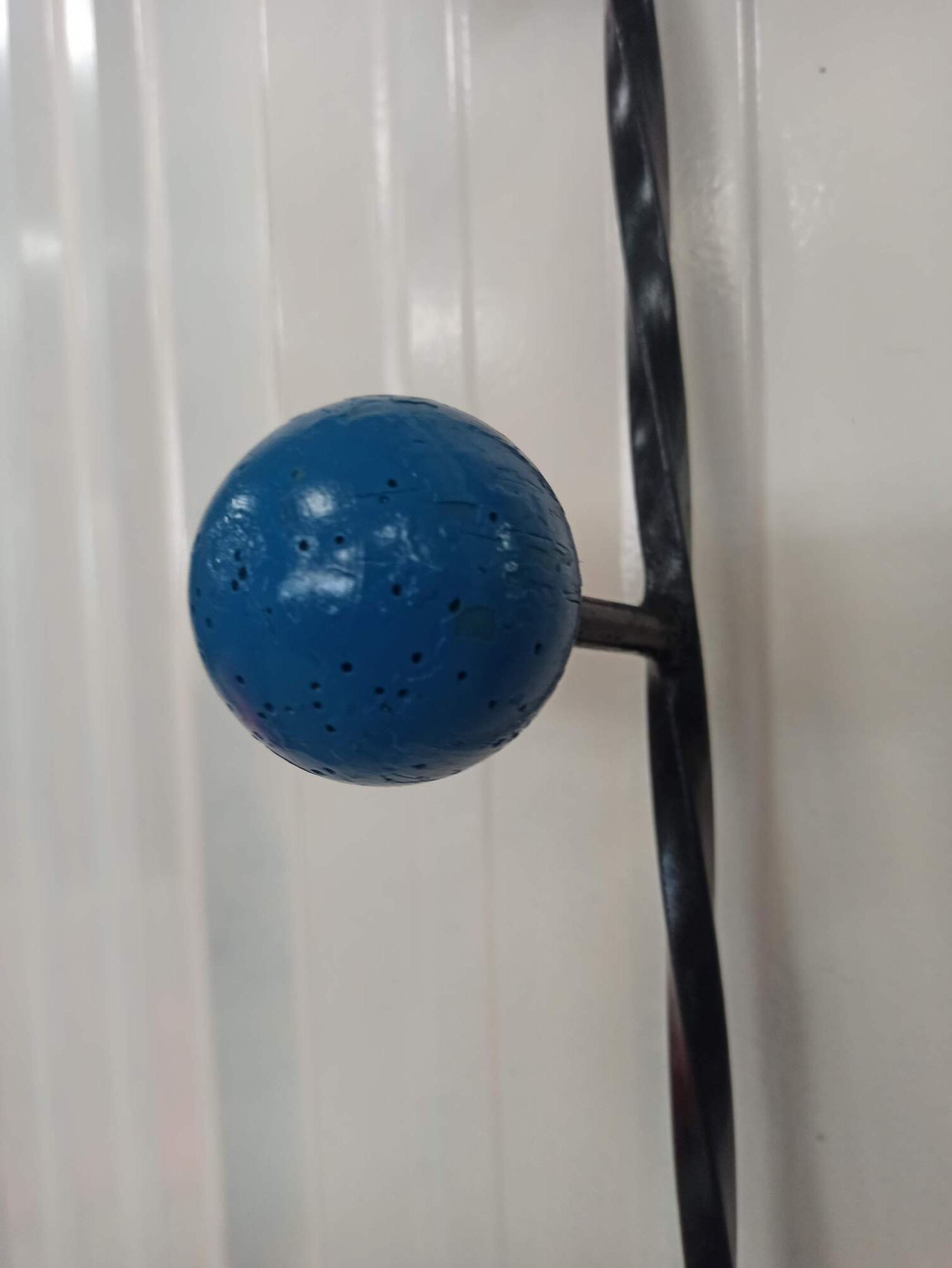 Iron cloakroom wall-mounted port multicolored balls mirror door umbrellas hats circa 50
