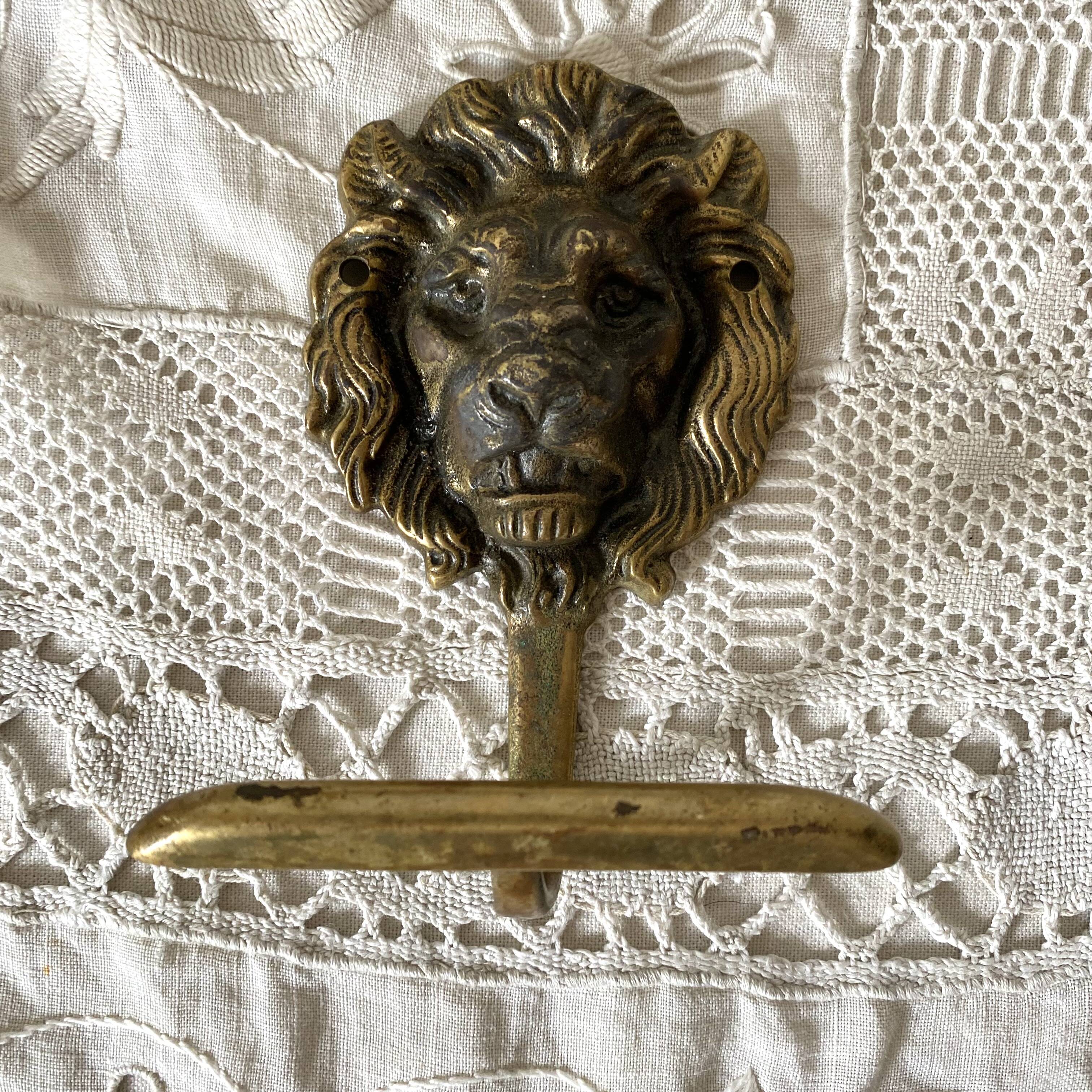 Brass lion head hooks