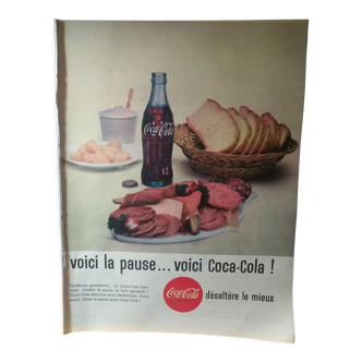 Publicité papier boisson Coca - Cola  issue d'une revue d'époque