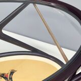 Vintage ebonized beech serving cart with oriental print, italy