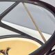 Vintage ebonized beech serving cart with oriental print, italy