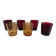 6 vintage glasses Lever France amber and ruby from the 1970s