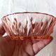 6 vintage French pink molded glass bowls from the 1960s
