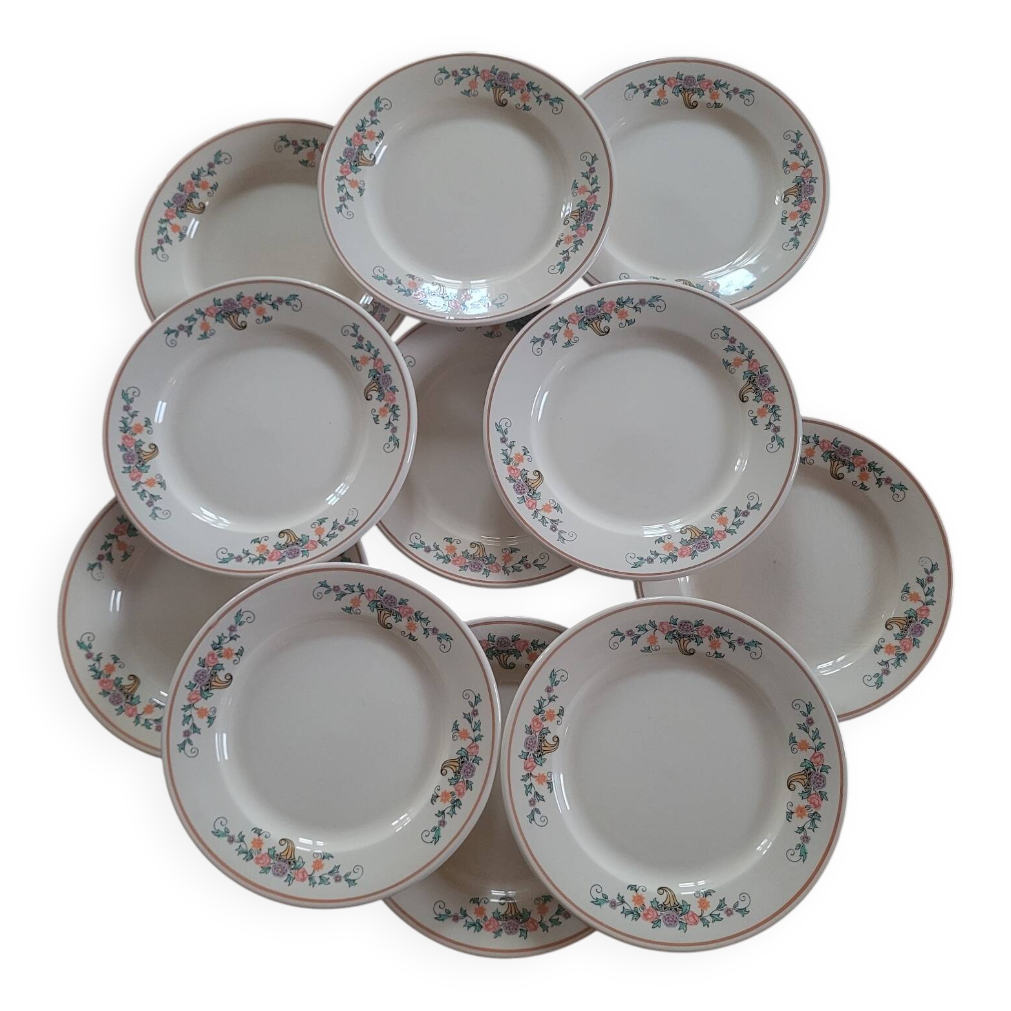 Set of 11 Saint-Clément plates, Félicie collection – 1960s