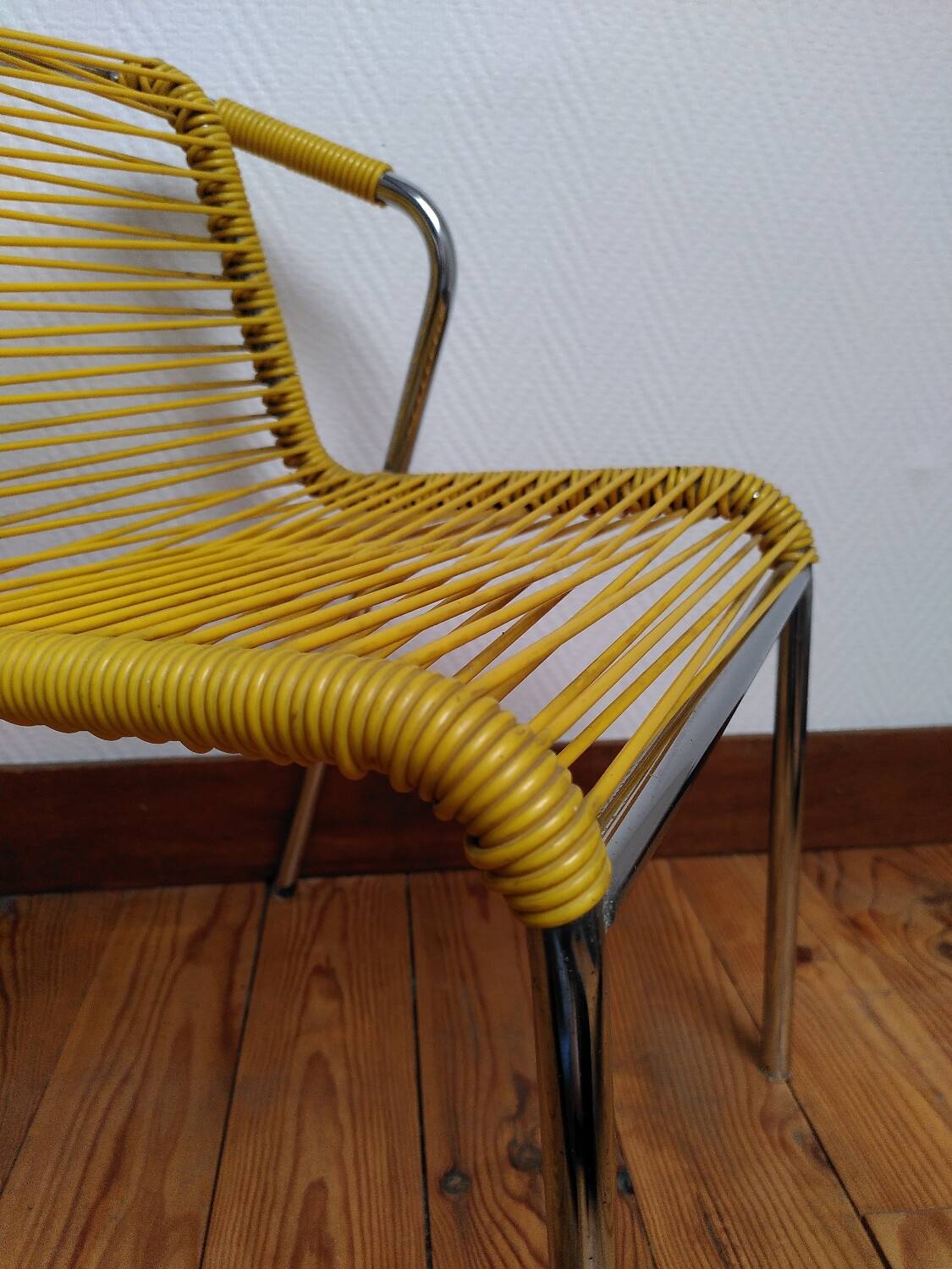 Vintage children's scoubidou armchair