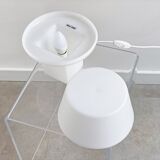 Minimalistic white plastic table lamp