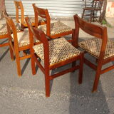 Set of 6 chairs in Pao Rosa around 1950-60