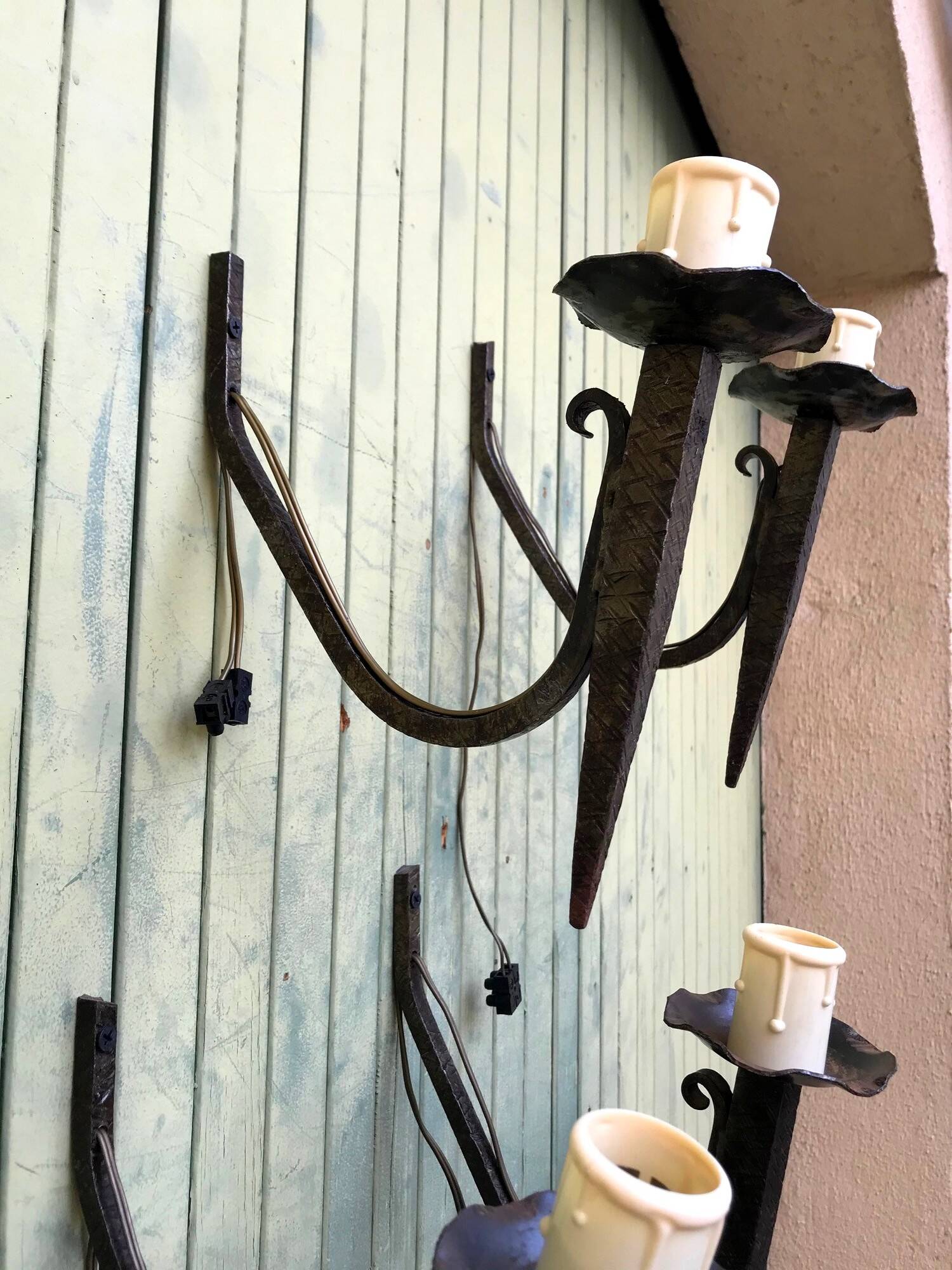 Wrought iron wall lights