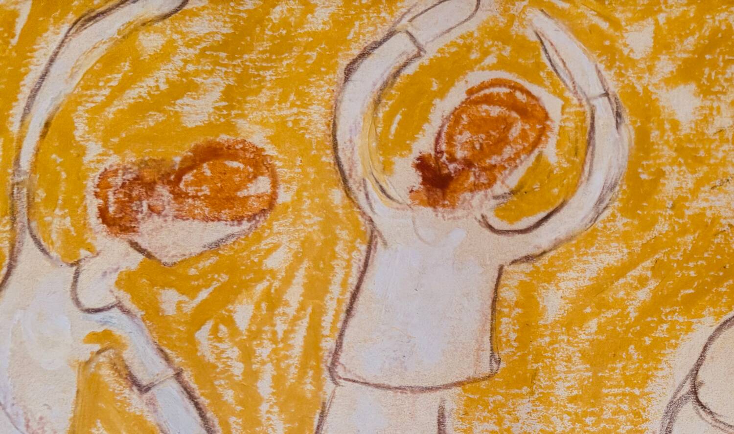 Painting titled "Five Ginger Hair Dancers"