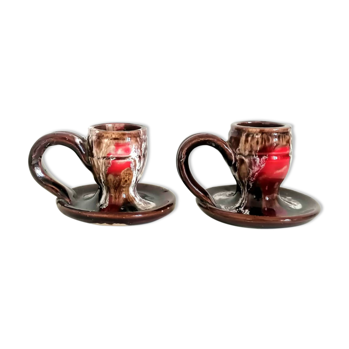 Bougeoirs à mains céramique style Vallauris , vers 1960