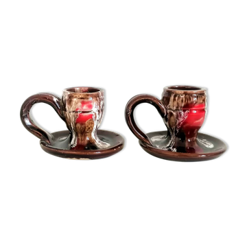 Vallauris style ceramic hand candle holders, circa 1960
