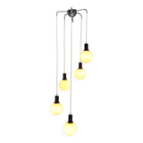 Cascade pendant lamp with 5 white glass balls, 70s