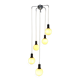 Lampe suspendue Cascade avec 5 boules en verre blanc, années 70