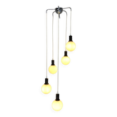 Cascade pendant lamp with 5 white glass balls, 70s