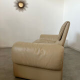 Vintage design sofa de sede ds-2011 in cream leather 2 places