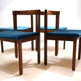 Asko Finland set of 4 Tectonia dining chairs by Jussi Peippo, 1960