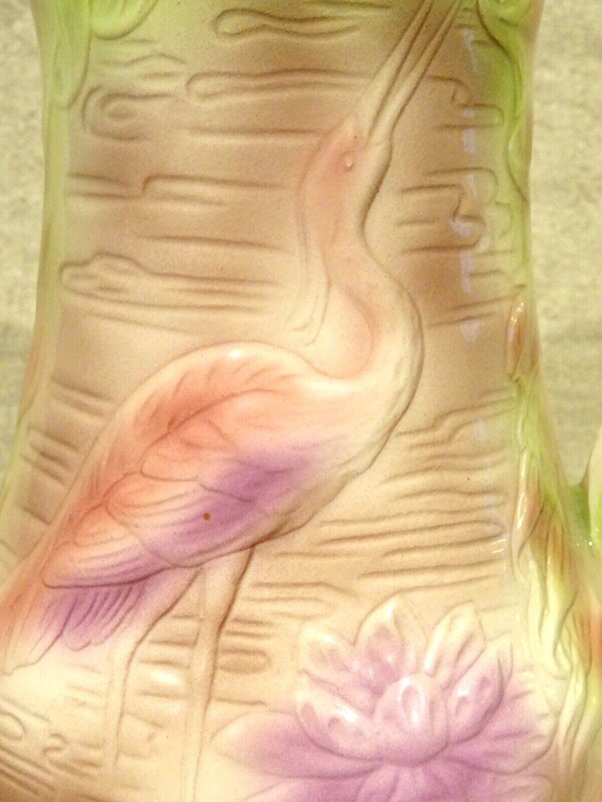 Pitcher pitcher jug slip Saint Clément heron relief decoration