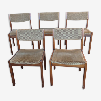 5 chaises vintage années 70 80