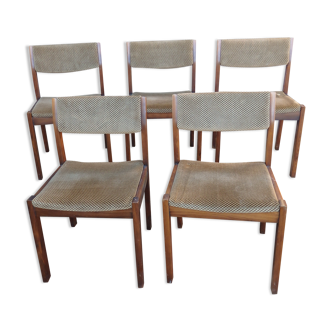 5 chaises vintage années 70 80