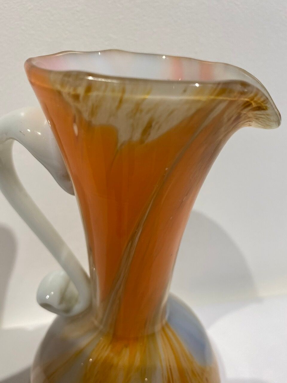 Pichet en verre chamarré années 60/70