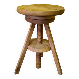 Tabouret de studio en chêne blanc, france, 1990s