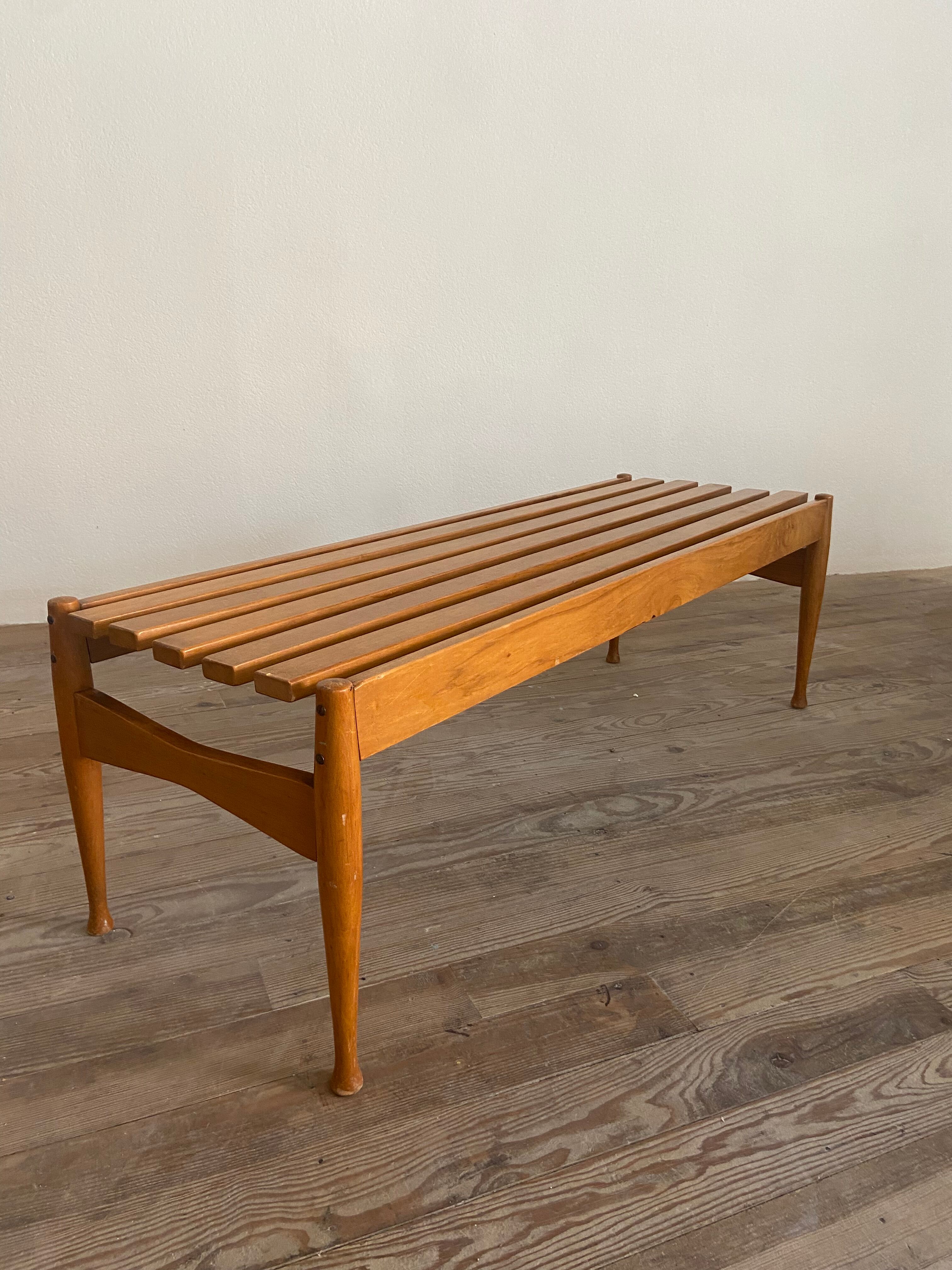 Slatted bench
