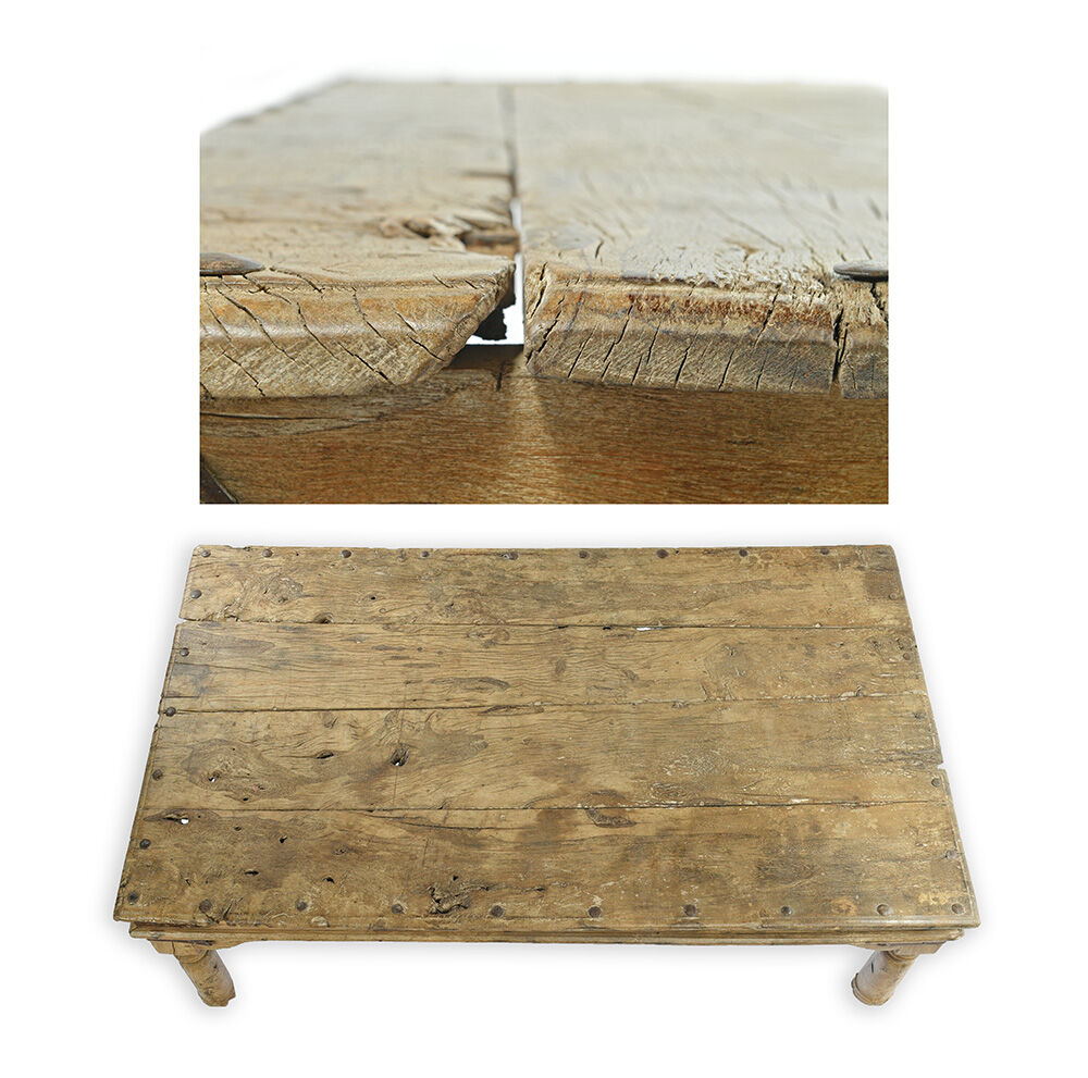 Studded wooden coffee table