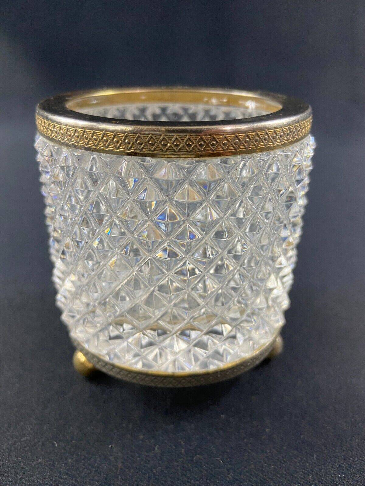 Crystal pencil pot with Empire style diamond tip decor