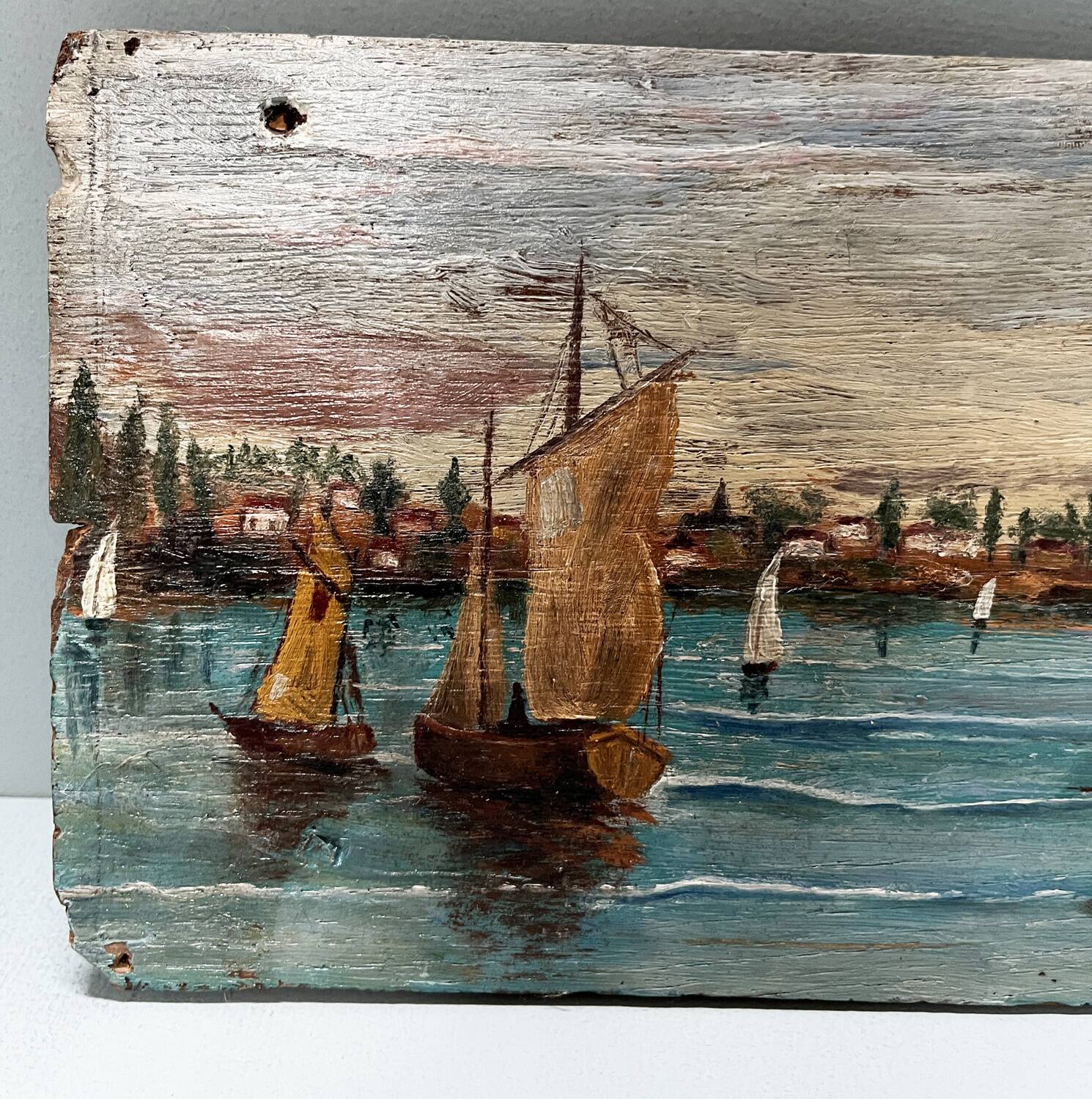 Tableau XIXème "La baie" signé A.Mallet