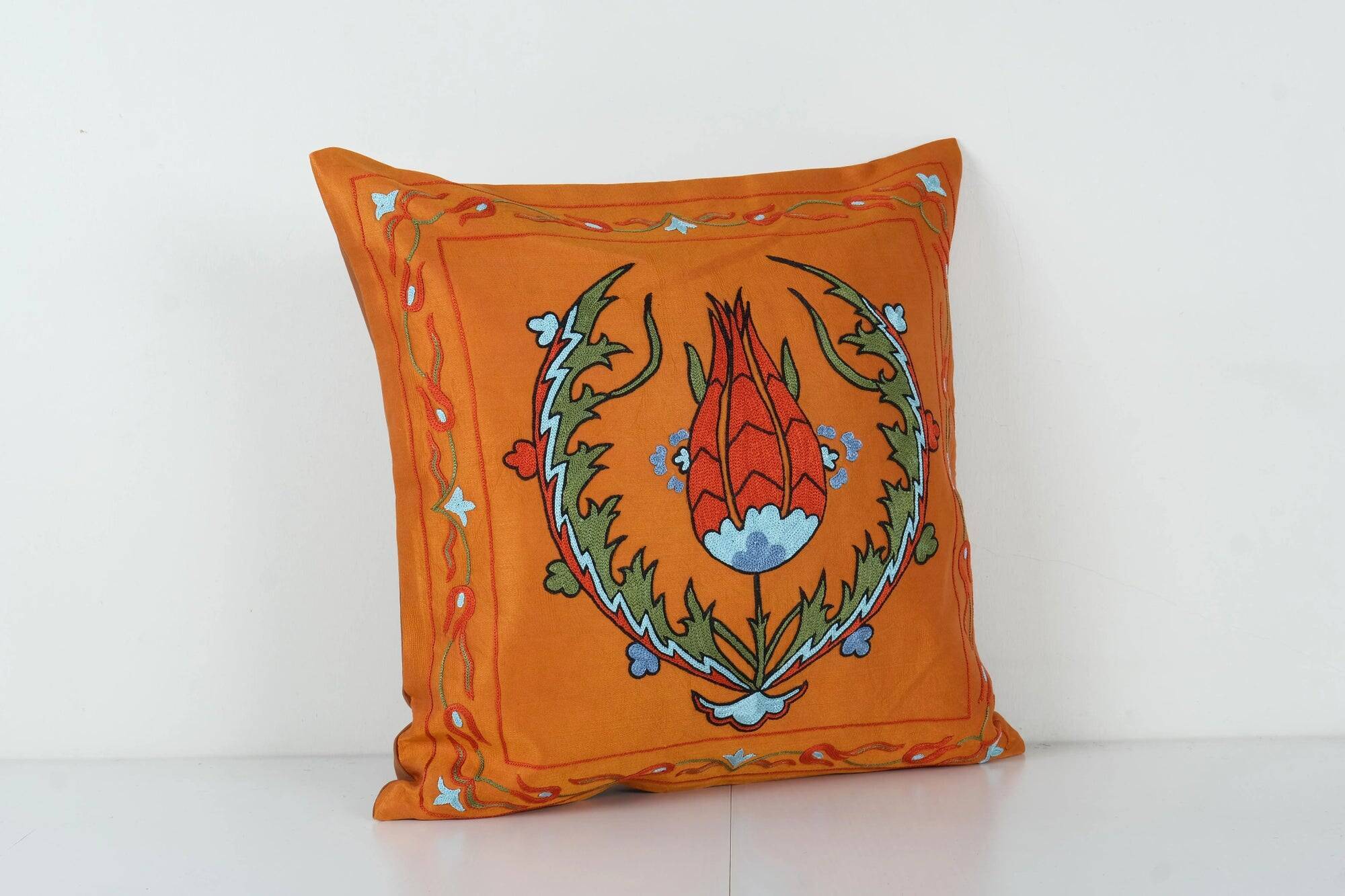 Vintage embroidered cushion cover 51x51 cm