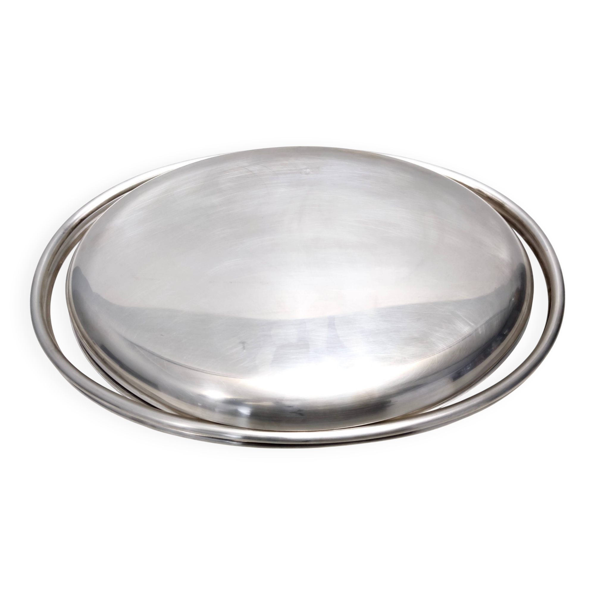 Lino Sabattini Silver-Plated Metal Serving Plate, Marked, Italy