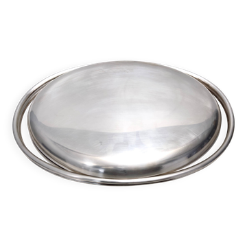 Lino Sabattini Silver-Plated Metal Serving Plate, Marked, Italy