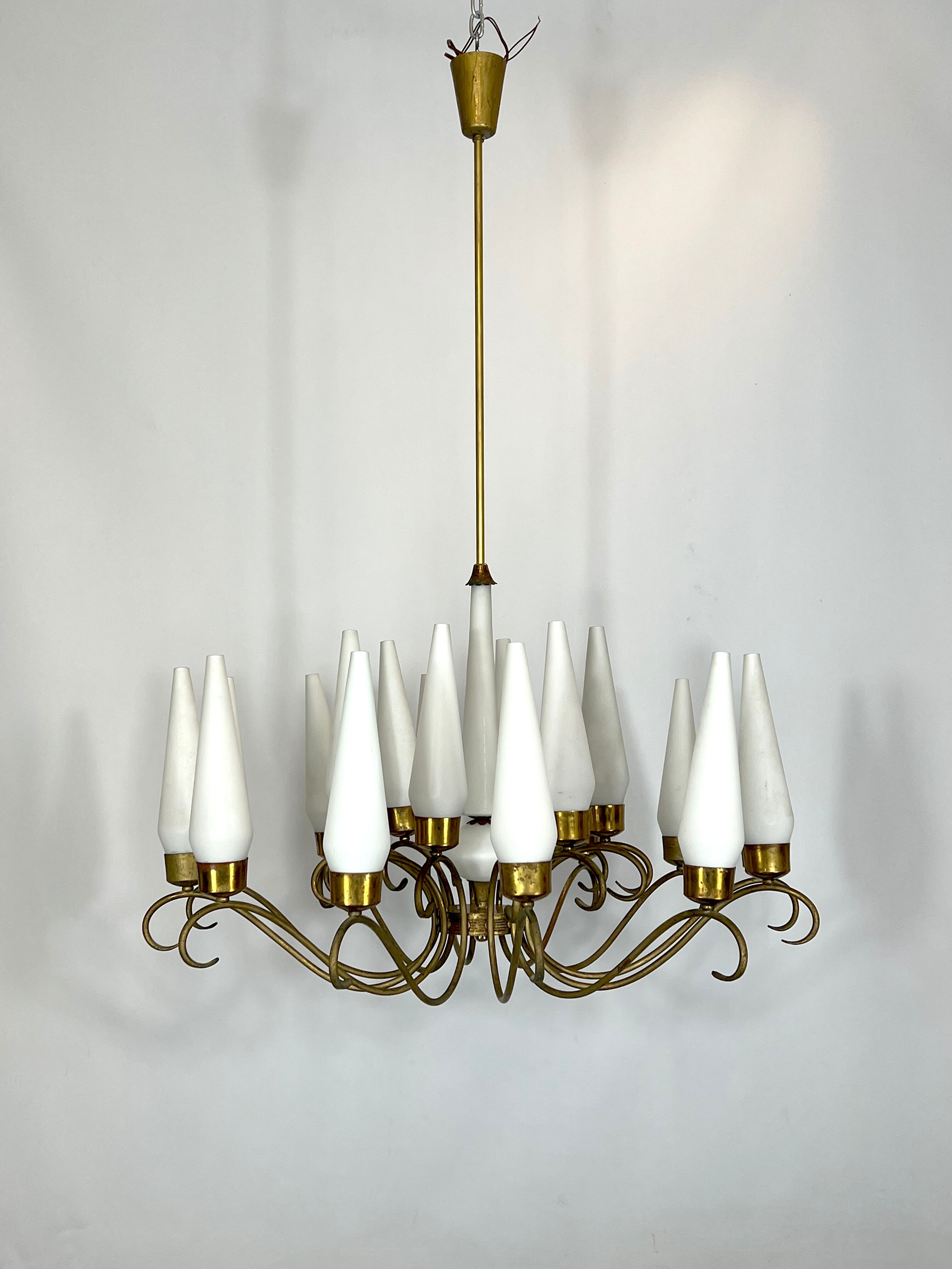 Arredoluce Monza 18 lights chandelier from 50s