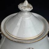 Large 19th century Paris porcelain sugar bowl with ARJ gold monogram