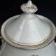 Large 19th century Paris porcelain sugar bowl with ARJ gold monogram