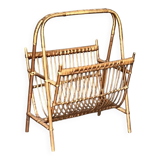 Porte revues années 60 rotin vintage