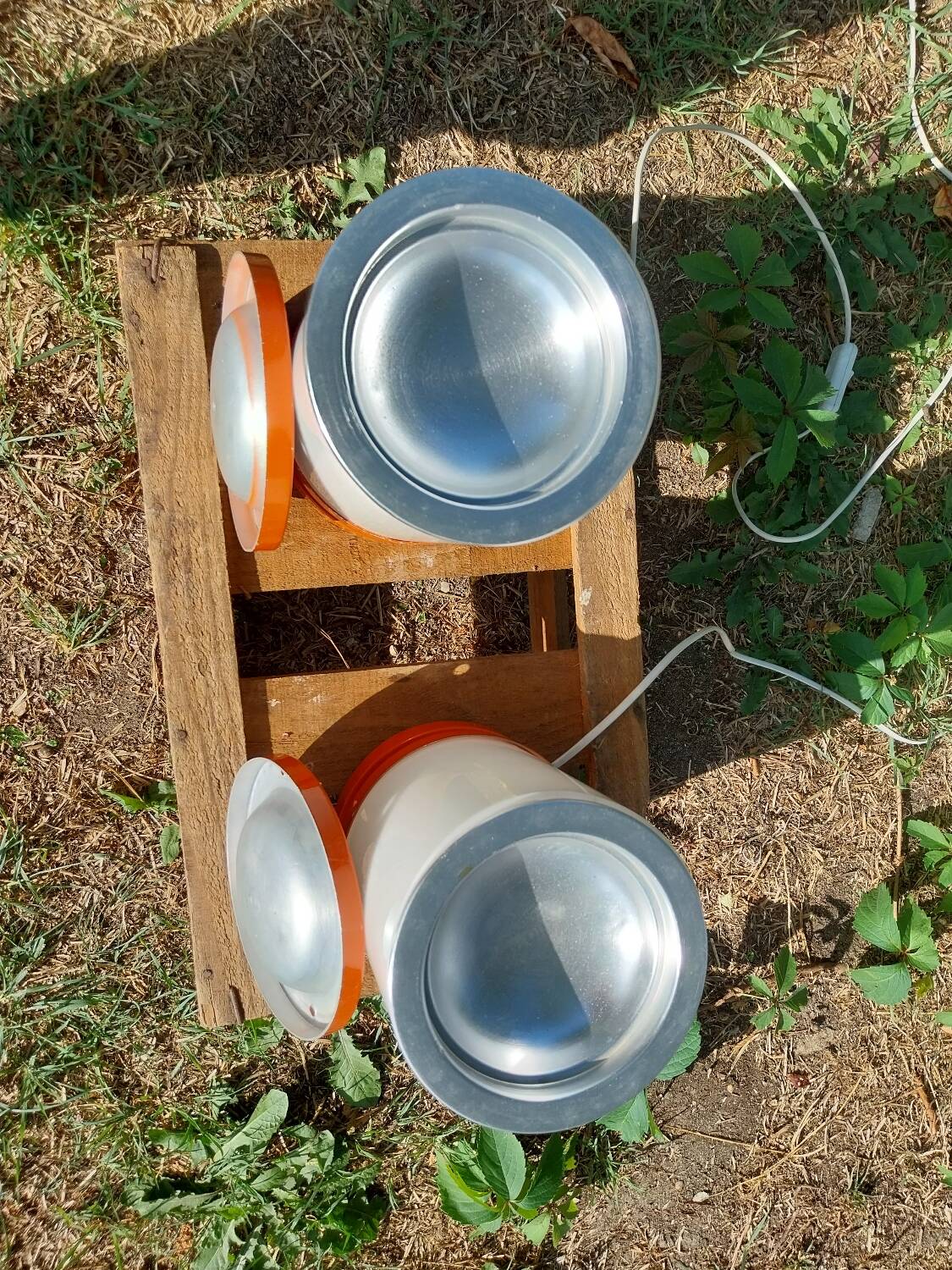 Paire de lampe orange années 70