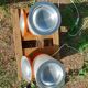 Paire de lampe orange années 70