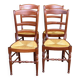 4 solid wood Louis Philippe chairs in dark cherry